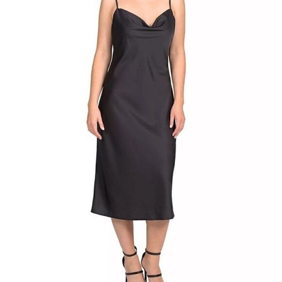 PINK ROSE Hippie Rose Juniors' Cowl-Neck Cami Dress black size small - Picture 3 of 10